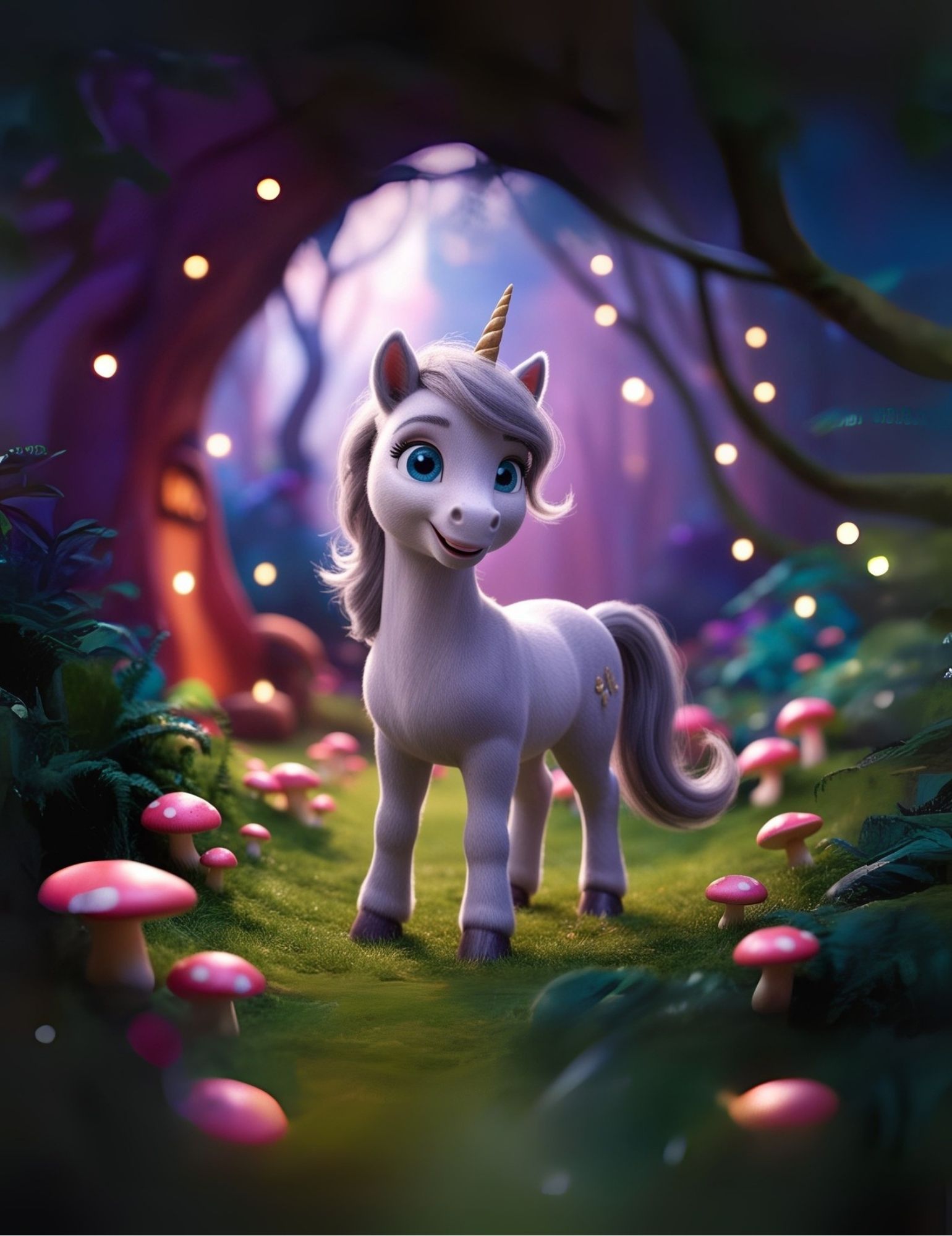 Book One cover: Luna, The Little Grey Unicorn
